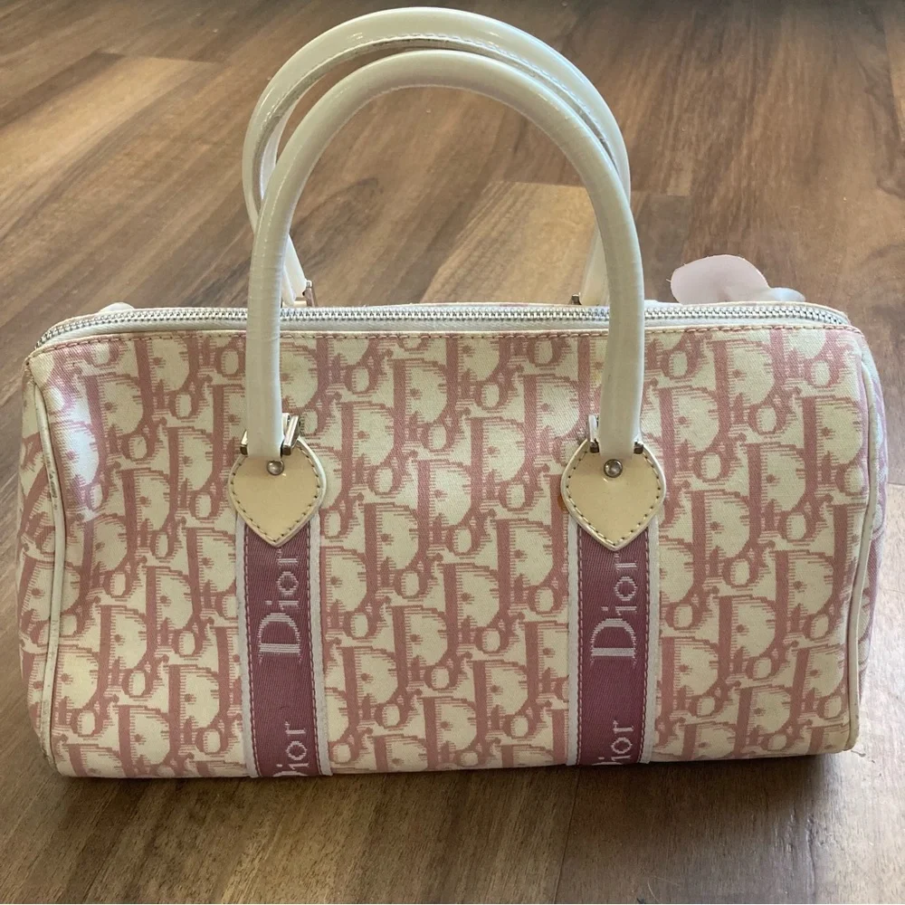 Christian Dior Pink Trotter Mini Boston Floral Embellished Galliano Era